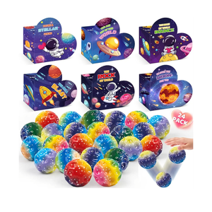 OCHIDO 24 Pack Valentines Day Cards for Kids with Bouncy Balls, Kids Valentines Day Gifts for School Classroom Exchange and Game Prizes, Valentines Party Favors for Boys Girls