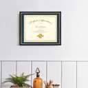 16x20 Diploma Frame for 14x17 Certificate/Document/Picture with Double Mat(Black and Navy),Wood Degree Frame, Black with Gold Side,UV Protection Acrylic,Wall hanging