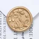 UNIQOOO Wax Seal Stickers, Magnolia Flower Antique Gold Seal, 50Pcs
