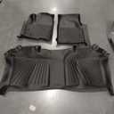 Powerty 3D Floor Mats for 2019-2026 Chevrolet Silverado 1500 & GMC Sierra 1500 Crew Cab & 2020-2026 Silverado/Sierra 2500HD 3500HD, Bucket Seat, All-Weather TPE Anti-Slip Car Protection Liners
