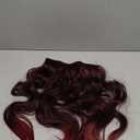 KooKaStyle Invisible Wire Hair Extensions with Transparent Headband Adjustable Size 4 Secure Clips Long Wavy Hairpiece 20 Inch Ombre Burgundy mix Black for Women