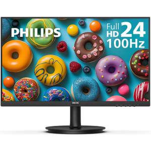 Philips New 24 inch Frameless Full HD (1920 x 1080) 100Hz Monitor, VESA, HDMI x1, VGA Port x1, Eye Care, 241V8LB, Black