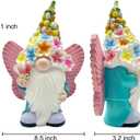 BAYN Garden Gnome Statues Outdoor Decor, Solar Powered Outdoor Gnome with Butterfly Wing Decorative Yard Garden Lights Art Gifts with 11 Warm White LEDs