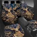 5 Pcs Premium Deer Car Seat Cover, Breathable & Washable Car Seat Covers Full Sets, Fashionable Printed Seat Covers for Cars Interior, Universal Fit for Most Cars, Sedan, Truck, SUV