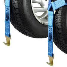 VULCAN Wheel Dolly Tire Harness with Flat Hooks - Bonnet Style - Classic Blue - 1,665 Pound Safe Working Load - 2 Pack