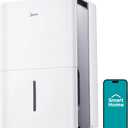 Midea 4,500 Sq. Ft. Dehumidifier With Pump Included, 50 Pint - Ideal For Basements, Large & Medium Sized Rooms, And Bathrooms (White)