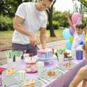 175Pcs Gingham Party Supplies for 25 Guests Scalloped Plates and Napkins set Green and White Paper Plates Disposable Plaid Cocktail Napkin Checkered Dinner Party Set Cutlery for Baby Shower Wedding