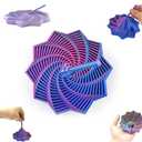 3D Star Fidget Toy,3D Printed Fidget Toys with Handle, Fidget Star Dual Motion Sensory Toy , Color-Changing Spiral for Stress Relief and Focus, Gift for ADHD and Office Desk (Blue)