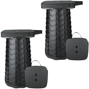 Boreeman 2 Pack Collapsible Stool, Square Shape, Lightweight Yet More Sturdy with Load Capacity 400lbs, Upgraded Portable Stool for Camping Fishing Hiking BBQ
