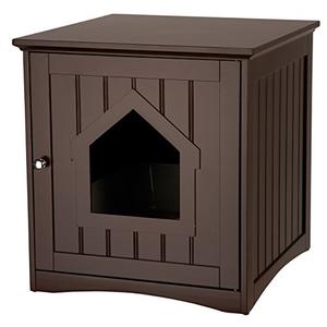 TRIXIE Small Litter Box Enclosure - Indoor Furniture for Cats - Use to Cover Litter - Add a Bed for a Retreat - Brown