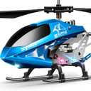 SYMA Remote Control Helicopter, S107H-E Aircraft with Altitude Hold, One Key take Off/Landing, 3.5 Channel, Gyro Stabilizer and High &Low Speed, LED Light for Indoor to Fly for Kid and Beginner Blue