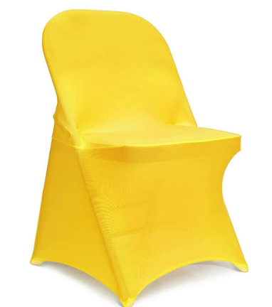 ManMengJi Yellow Folding Chair Covers, Spandex Folding Chair Covers 12 PCS, Banquet Chair Slipcovers for Party, Wedding, Holidays, Celebration