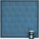 HofferRuffer Extra Large Square Serving Tray, Elegant Faux Leather Ottoman Tray with Gold Hardware Handles, Serve Tea, Coffee or Breakfast in Bed, 24 x 24 inches (Navy Blue Shagreen)