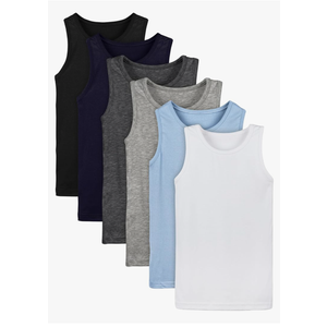 Cooraby 6 Pack Toddler Tank Top Kids Undershirts Soft Undershirt for Boys and Girls 5-6 YearsOld