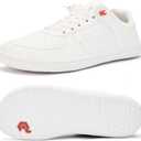 Pulltop Barefoot Wide Toe Box Shoes for Men - Minimalist Barefoot Dress Shoes Sneakers Zero Drop Slip on Walking Non Slip Shoes for Men (12Wide, White)
