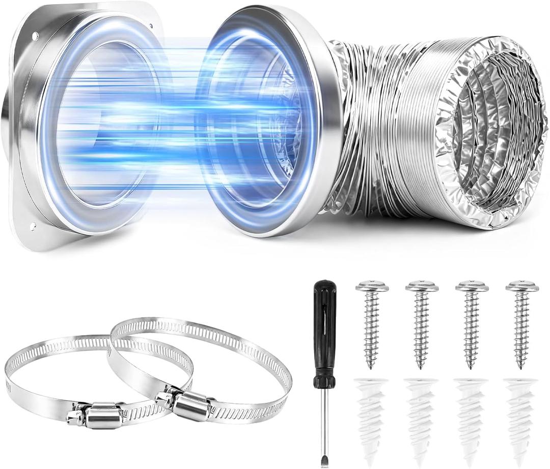Magnetic Dryer Vent Coupling  Easy Quick Connect & Disconnect Hose Kit with Strong Magnet,Airtight Seal & Self-Alignment DesignEasy Installation & Cleaning-Included a 2.9ft 4" Duct & 2 Clamps