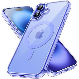 JETech Magnetic Case for iPhone 16 6.1-Inch Compatible with MagSafe, Shockproof Phone Bumper Cover, Anti-Scratch Clear Back (Ultramarine)