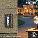 BESTTEN 5 Pack Outdoor Weatherproof Outlet Wallplate Cover for GFCI and Decorator Receptacle, Vertical/Horizontal Auto-Closing Lid, Black, H4.65" x W2.87" x D0.71"