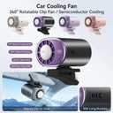 2026 Clip-on Car Air Conditioner Fan,Neck-style ice compress fan,with LED Display,360° Rotatable, 200 Speed Settings, Rechargeable Handheld Device,Suitable for Vehicles,waist,Office,Outdoor Use