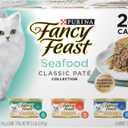 Purina Fancy Feast Seafood Classic Pate Collection Grain Free Wet Cat Food Variety Pack - (Pack of 24) 3 oz. Cans (EXP 12/31/27)