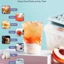 Ice Cube Tray with Lid and Bin Round Ice Cube Trays for Freezer, BPA-Free Food-Grade Ice Mold, Stackable Ice Ball Maker, Iced Bucket Kits, Circle Ice Tray for Cocktails, Whiskey, Coffee, and Drinks