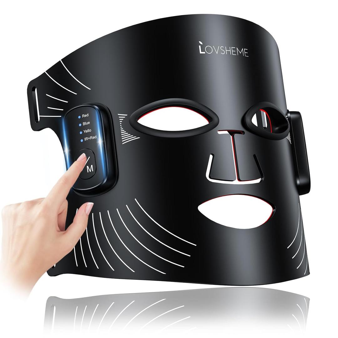 Red Light Therapy for Face  Wireless Red Light Therapy Mask LED Face Mask Light Therapy with 320 LEDs, 4 Modes, Skin Rejuvenation, Ideal Beauty Gift for Women & Men