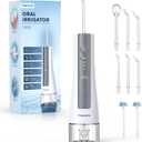 Water Flosser Cordless for Teeth, Water Pick Oral Irrigator with U Shaped Nozzle, 40150 PSI DIY Mode, 350ML Large Tank, Rechargeable Portable Dental Flosser for Braces & Adults (White)