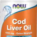 NOW Foods Supplements, Cod Liver Oil, Extra Strength 1,000 mg with Vitamins A & D-3, EPA, DHA, 180 Softgels, Expiry: 07/31/27