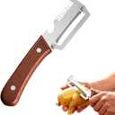 2026 New 2-in-1 Multifunctional Vegetable Peeler – Stainless Steel Blade with Wooden Handle & Bottle Opener, Effortlessly Peels Fruits & Vegetables, Ideal Kitchen Tool Gift (2-Pack)