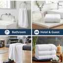 White Hand Towels for Bathroom - Pack of 4 (16"x28") 100% Cotton Hand & Face Towels - Soft, Durable, Quick Dry & Highly Absorbent, Fingertip Towel for Bathroom - Great for Gym, Salon, Spa & Family Use
