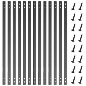 26 Pack Deck Spindles 36"X1", Flat Straight Porch Railing Kit with Screws, Heavy Duty Black Metal Decking Balusters for Wood and Composite Deck for Indoor Outdoor Stairs Patio Porch