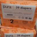 Pura Hypoallergenic Diapers, Size 2 (7-13 lbs) Totally Chlorine Free, Wetness Indicator, Suitable for Sensitive Skin, Soft Organic Cotton, Overnight, 3 Packs of 29 (87 Baby Diapers)