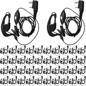 40 Pairs Walkie Talkie Earpiece with Mic 2 Pin Two Way Radio Ear Piece Microphone Earbud Bulk Single Wire Earhook Headset Compatible with Baofeng UV-5R BF-888S Arcshell Retevis H-777 RT21 RT22