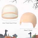 Fumwase 4PCS Bald Caps Halloween Makeup Latex Wig Hat Costume Accessories for Women Men (Beige)