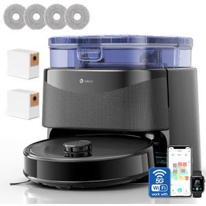 Lefant Robot Vacuum and Mop, 23,000Pa Suction,All-in-One, 120-Day Self-Emptying, Obstacle Avoidance, Auto Mop Washing&Drying, for Pet Hair Carpet, 5G WiFi Alexa/APP/iWatch Control, M3 Ultra