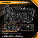 Aluminum Valve Cover with Valve Cover Gasket Compatible with Honda Accord 2013-2017, CRV 2015-2019 L4 2.4L Replace # 12310RDFA01 123105A2A01