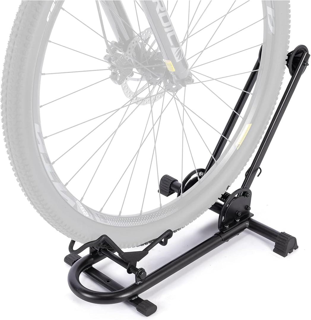 Indoor Bike Floor Stand - Bike Stand Rack for Garage/Home - Bike Storage Bicycle Parking Rack Fit 26-29 Mountain Road Bikes (1 Bike Rack)