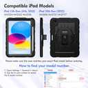 Case for iPad (A16) 11th Generation (2025) & iPad 10th Generation 10.9", Heavy Duty Shockproof Rugged iPad Case for Kids with 360 Rotating Stand, Pencil Holder, Shoulder Strap