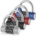 4 Pcs 5 Letter Combination Lock Safety Padlock Combination Locks Keyless Resettable Metal Lock for School Gym Sports Locker Fence Toolbox Case Hasp Cabinet Storage