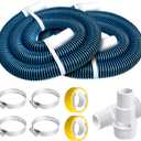 9FT Above Ground Pool Hoses Fits for Hayward Swimming Pool Filter Pump with 1 1/2" Connector Hose Replacement Kit 2 Pack)