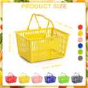 Mumufy 6 Pack Plastic Shopping Baskets with Handles Bulk 15.3x11.4x8''