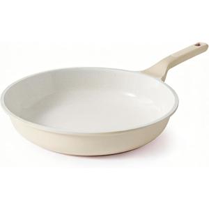 SENSARTE Nonstick Ceramic Frying Pan 11-Inch, Healthy Non Toxic Skillet, Induction Compatible Omelet Pan with Heat Resistant Handle, PFAS-Free, Cream White