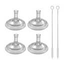Straw Nipples for Nanobebe Flexy Silicone Bottles (5oz & 9oz), Soft 100% Silicone Sippy Straw Nipples, Leak-Resistant, Includes 2 Cleaning Brush, 8m+, 4 Pack
