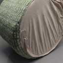 Round Pouf Ottoman Stuffed Velvet Floor Pouf Footrest Foot Stool Bean Bag Floor Chair for Bed Room Living Room Accent Seat 20x12inches with Filler Sage Green