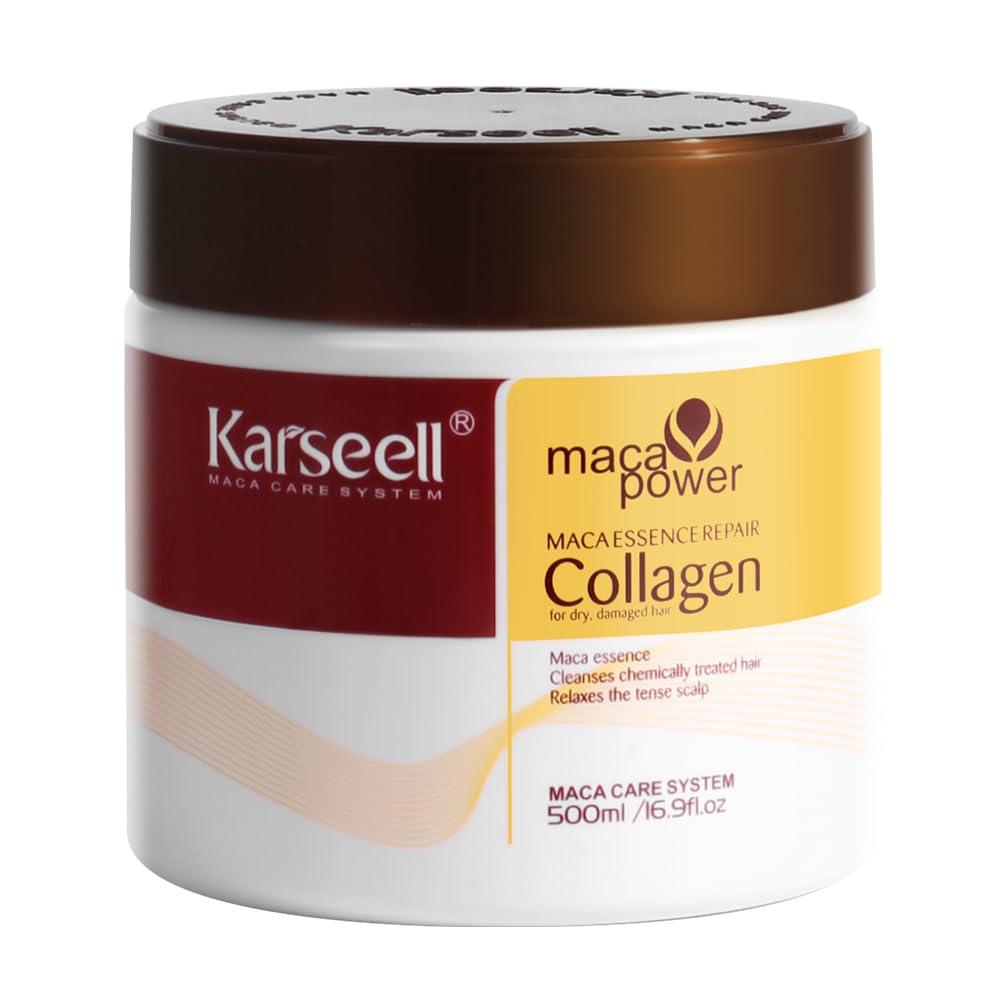 Karseell Collagen Hair Mask Deep Conditioning With Argan Oil For Dry, Damaged Hair, Frizz, 16.9 Oz