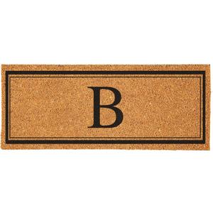 Evergreen Monogram Extra Large Coir Doormat, 60x24 Inches Front Door Mat, Outdoor Indoor Entrance Rug, Welcome Mat for Double Doors Porch Patio, Housewarming Gift, Letter B