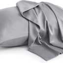 BEDELITE Pillow Cases Standard Size Set of 2, Rayon Derived from Bamboo, Cooling Pillow Cases for Hot Sleepers & Night Sweats, Breathable and Silky Soft Envelope Pillowcases(Silver Grey, 20"x26")