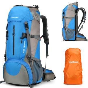 King'sGuard 70L Hiking Backpack with Rain Cover Lightweight Travel Backpack Waterproof Camping Backpack (Army Green)