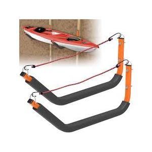 KOMOHOM 26" Kayak Wall Mount Storage Rack with Foam Padding - 150lb Capacity, Includes Elastic Rope & Hooks - Versatile for Indoor/Outdoor, Garage, Dock, Canoe & Paddle Board Storage
