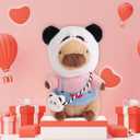 Capybara Plush with 9 Pcs Capybara Costume, Kawaii Dress Up Capybara Stuffed Animal, Dress Up Cute Capybara Plushies for Kids Girls Boys